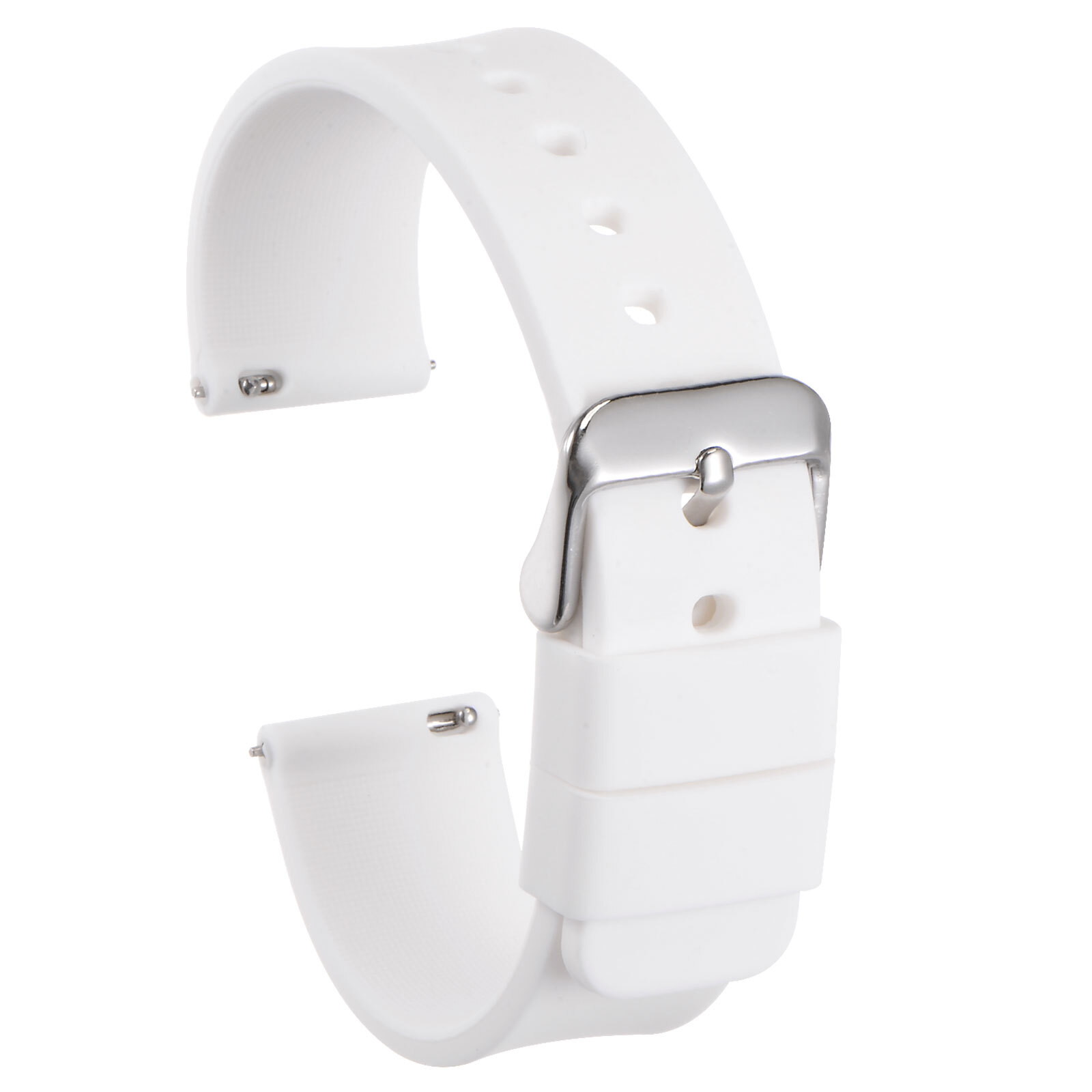 Silicone Watch Band 24mm Quick Release Soft Rubber Watch Strap, White
