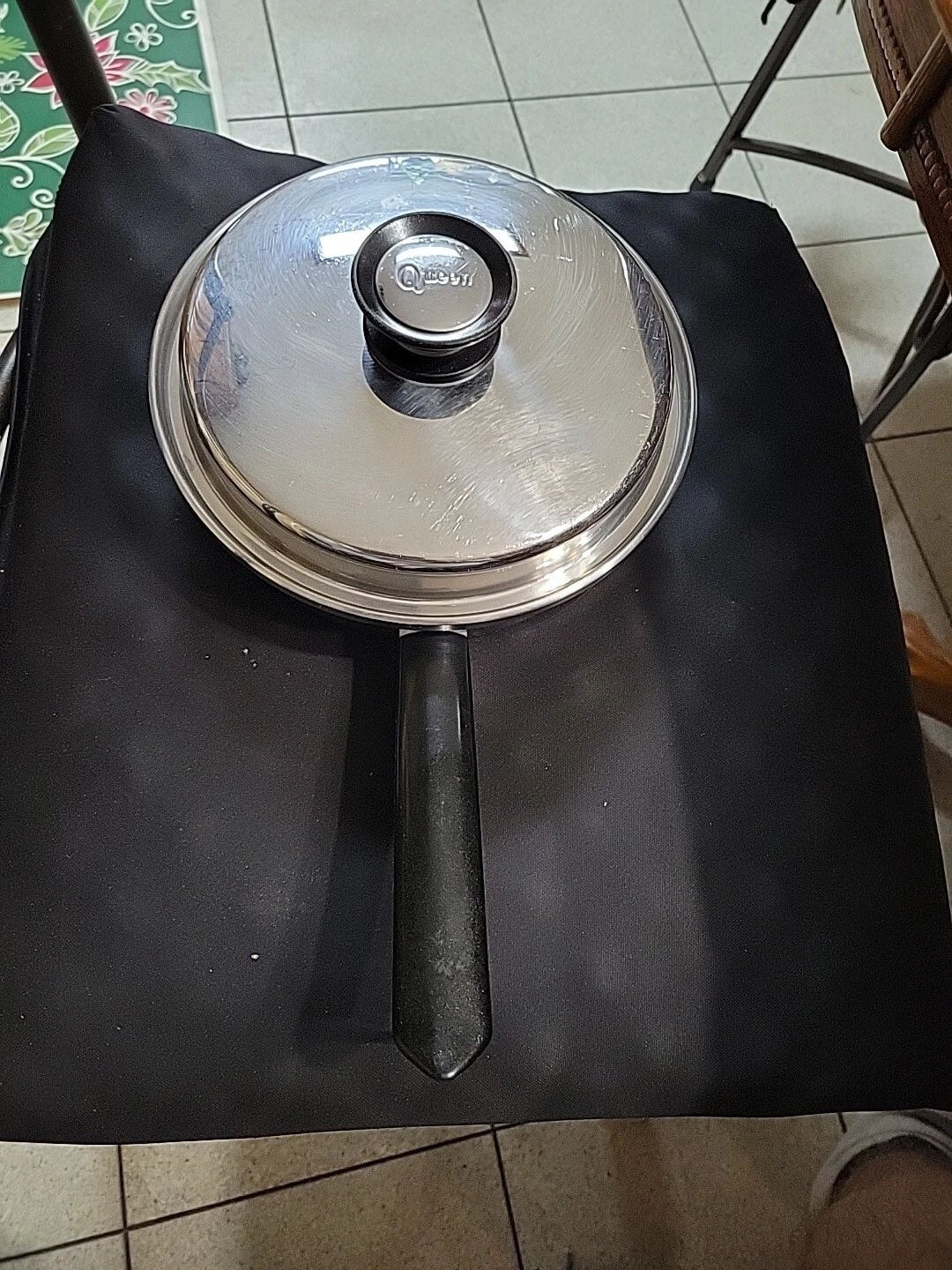 Vintage Amway Queen Multi-Ply 18-8 Stainless 8" Skillet Pan w/ Lid Cookware USA