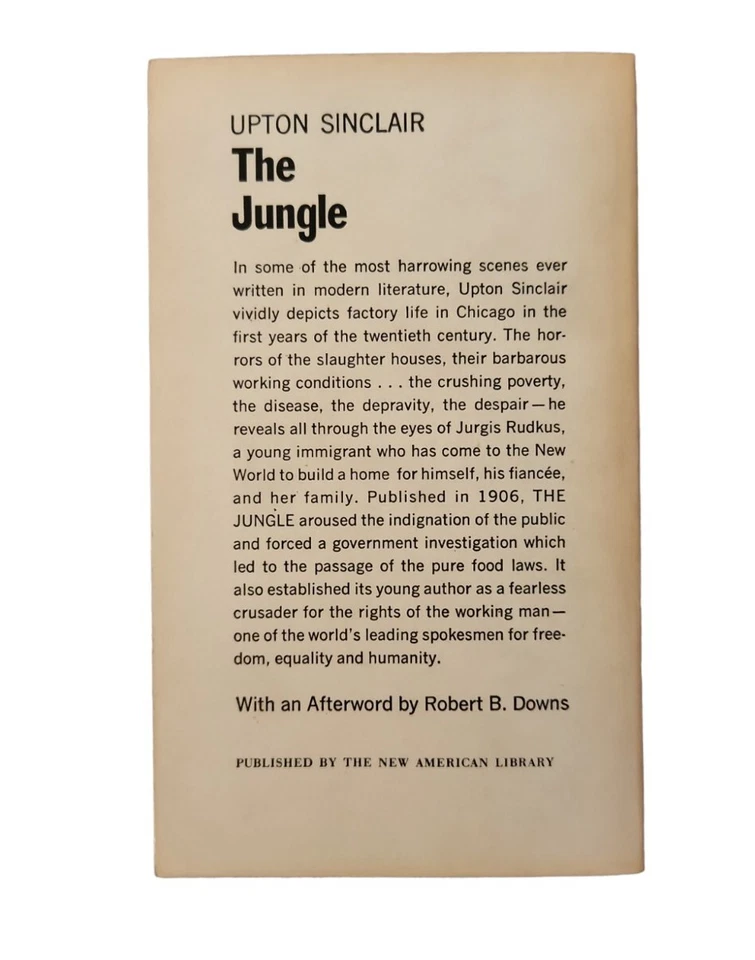 THE JUNGLE Upton Sinclair 1960 SIGNET CLASSIC Food Industry WORKING CONDITIONS - Изображение 2 из 3