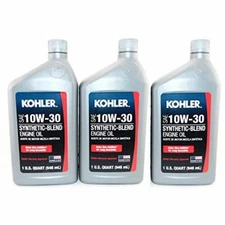 Kohler 3 PK Engine 10W30 Synthetic Blend Motor Oil 1 Quart Bottles