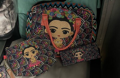 Set 3 Puc Frida Kahlo Backpack NEW/ mochila/Bolsa Mexicana bordada  ( Artesanal)