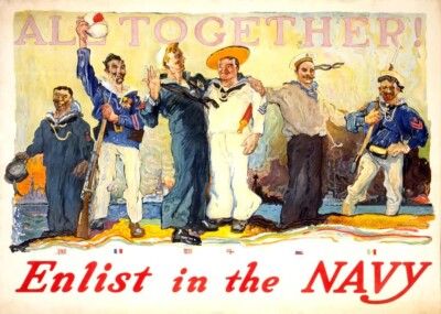 Enlist In The Navy, Vintage Sophie, Wall Art Print Poster 11'' x 14''  1946