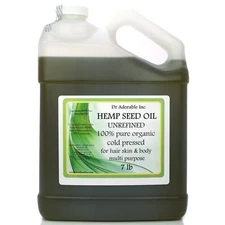 7 LB Premium Pure Organic Cold Pressed Best Hemp Seed Oil Multi Purpose 1 Gallon