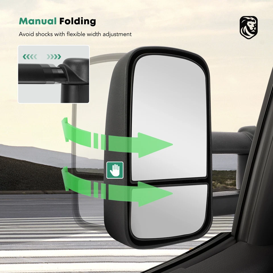 2x Conjunto de Espelho de Reboque Cromado para GMC C2500 K1500 Suburban Yukon Esquerda e Direita - Imagem 4 de 4