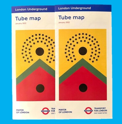 2 x London Underground U-Bahn Karte JANUAR 2022 (Northern Line Bank Filialschließung)