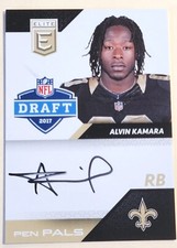 Alvin Kamara Rookie Auto 2017 Panini Elite Pen Pals #AK  On Card Autograph 
