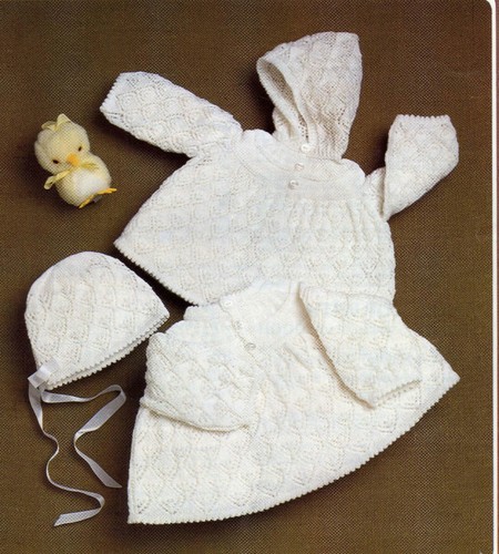Strickanleitung Kopie 0940.  Baby Engel Oberteile & Mütze.  18-20 inch chest.  3ply