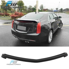 Fits 16-19 Cadillac ATS V Sedan Rear Trunk Spoiler Wing Lip V Style Black ABS