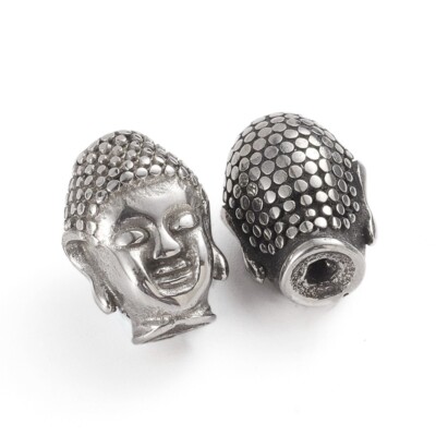 Edelstahl 304 Metallperle Buddha-Kopf  10,5x14mm SERAJOSY