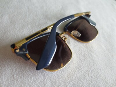 Alexander MQueen Blue Gold Vintage Sunglasses Alexander Mcqueen blue / gold frame mirror sunglasses  main image 4