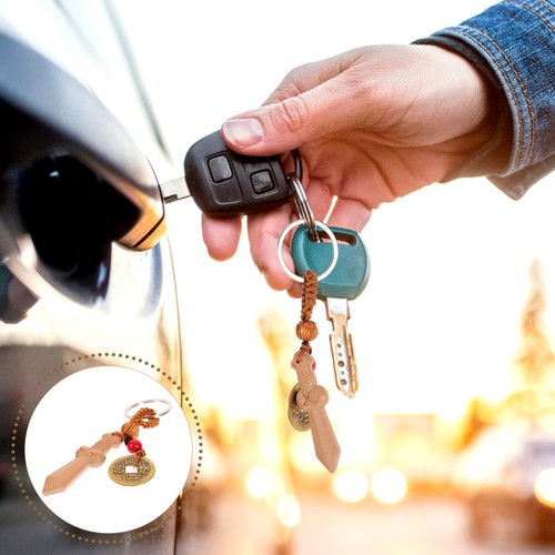 Key Chain Sword And Coin Pendant Decorative Keychain Purse Pendant Key Ring - Foto 3 di 12
