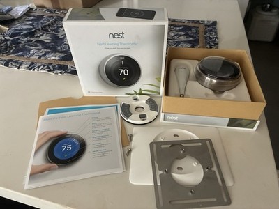 Never Used! Google Nest T3007ES Wi-Fi Learning Thermostat - Stainless Steel