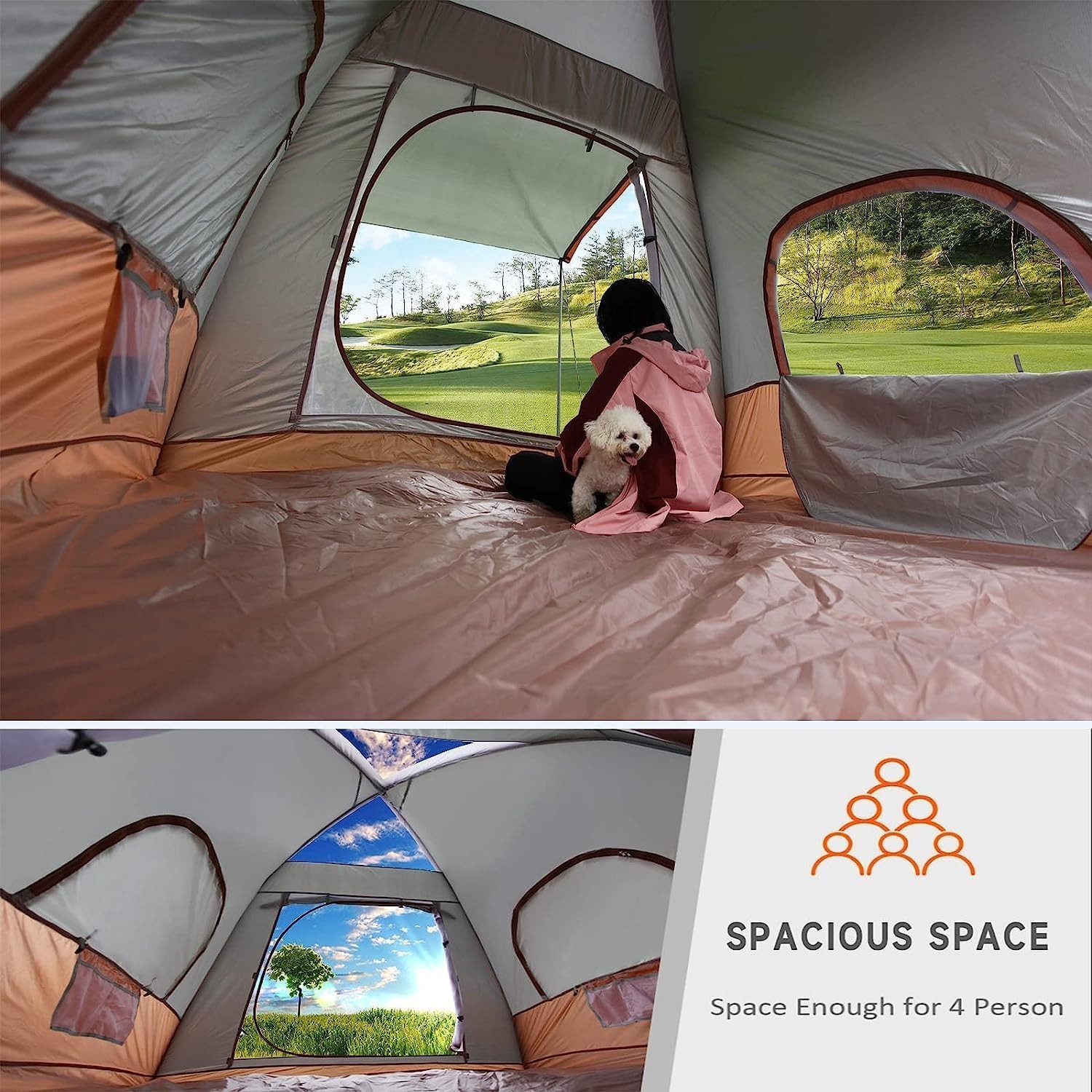 Umbalir Upgrade Inflatable Camping Tent with Pump, Easy Setup 4 Season Glampi...