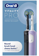 Image of Pack of 2 Oral-B Vitality Pro Duo Electric Toothbrushes - Black and Purple
