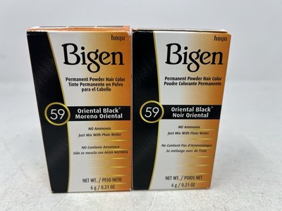 Bigen 59 Hair Color Oriental Black Permanent Powder 2 Boxes Free Shipping