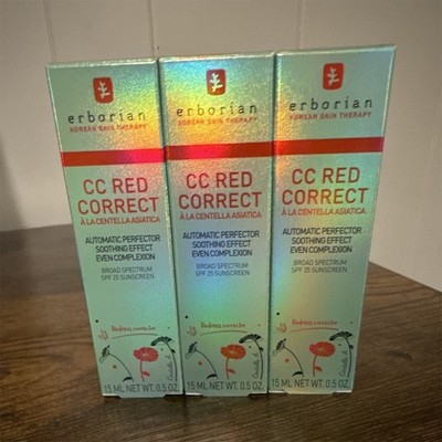 Erborian CC Red Correct CC Cream SPF 25 Redness Corrector Mini 0.5 oz Lot 3