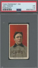 T206 Joe Tinker Portrait - PSA 1.5 - Piedmont...