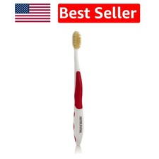 Gentle Red Toothbrush for Sensitive Teeth by Dr. Plotka, Soft Flossing Design