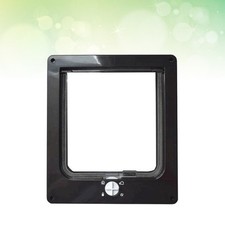 Durable Acrylic Rotary Pet Door Black with Quiet Brush for Cat Access