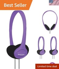 Portable On-Ear Headphone with Adjustable Headband - Violet