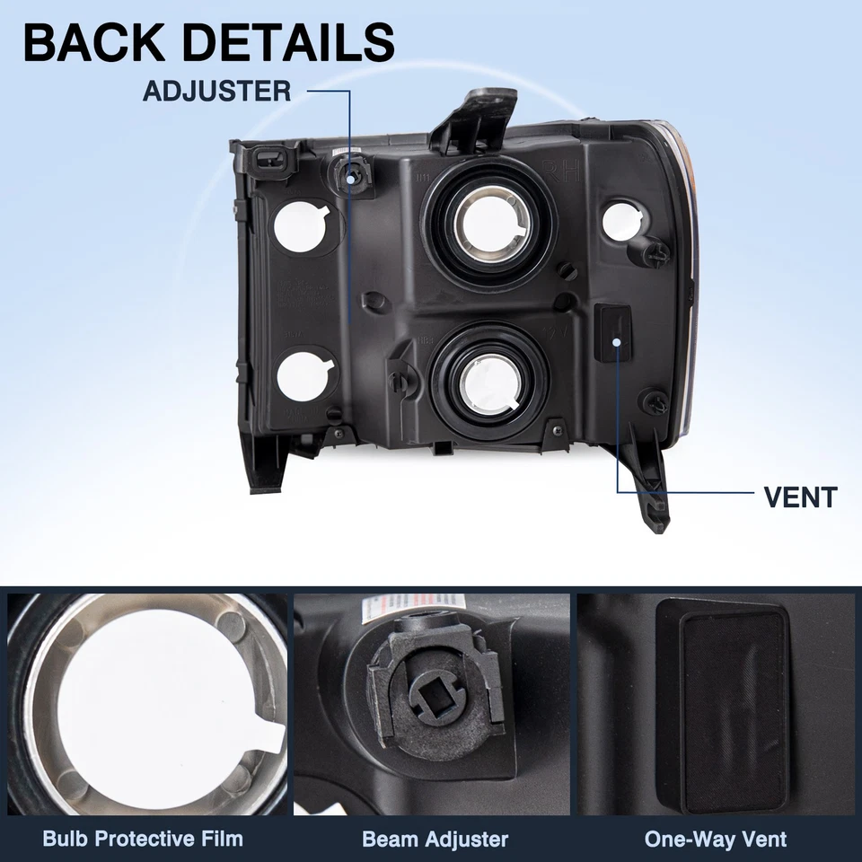 Faros negros para GMC Sierra 1500 2500HD 3500HD 2007-2013 L+R 07-13 Foto 3 de 4