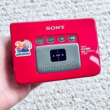 SONY EX88 Walkman Cassette Player Super Rare Red Running : 4478