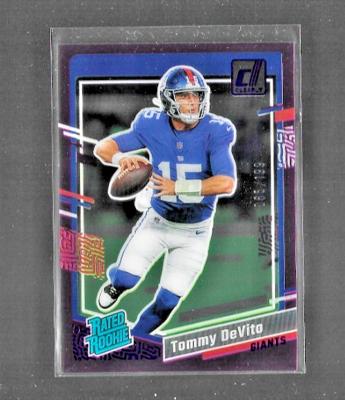 2023 Panini Clearly Donruss #97 Tommy DeVito Purple Clear RC SP #/199 Giants