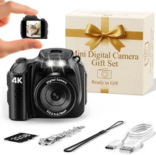 FLATIC Mini Keychain Camera –4K Digital Tiny Camera with 32GB Card & Elegant Gif