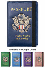 Passport Holder Cover and Card Case Slot Combo RFID Blocking Leather Travel Pass