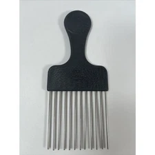 Vtg 90s Goody Hair Pick Metal Tines Black Plastic Textured Comb Lift USA 6.5"