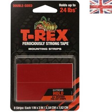 T Rex Tape Extreme Hold Double-Sided Mounting Strips - 24lbs Capacity, 8 Strips