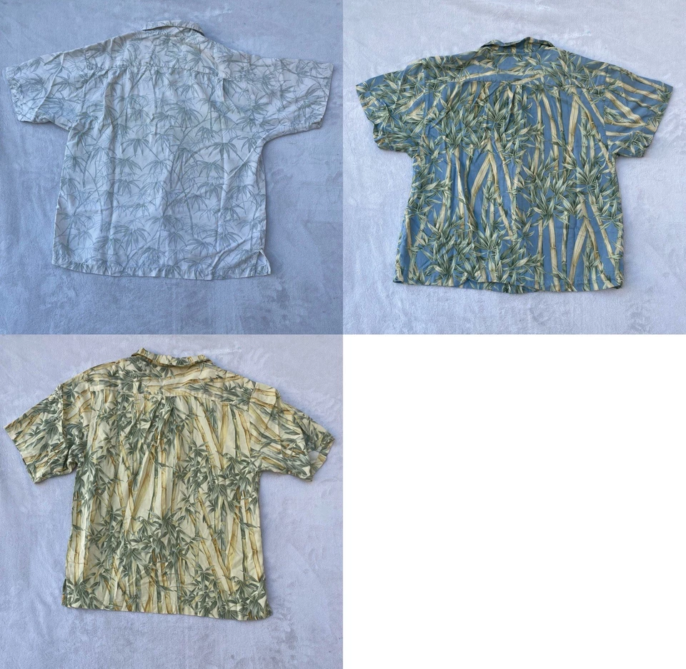 Camisa Hawaiana de Seda Para Hombres Gran Lote de 3 Jamaicana Jaxx Tommy Bahama Floral Palma Foto 2 de 4