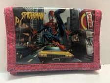 Marvel Spider-Man Vintage Folding TriFold Nylon Wallet VGC Free Fast Shipping