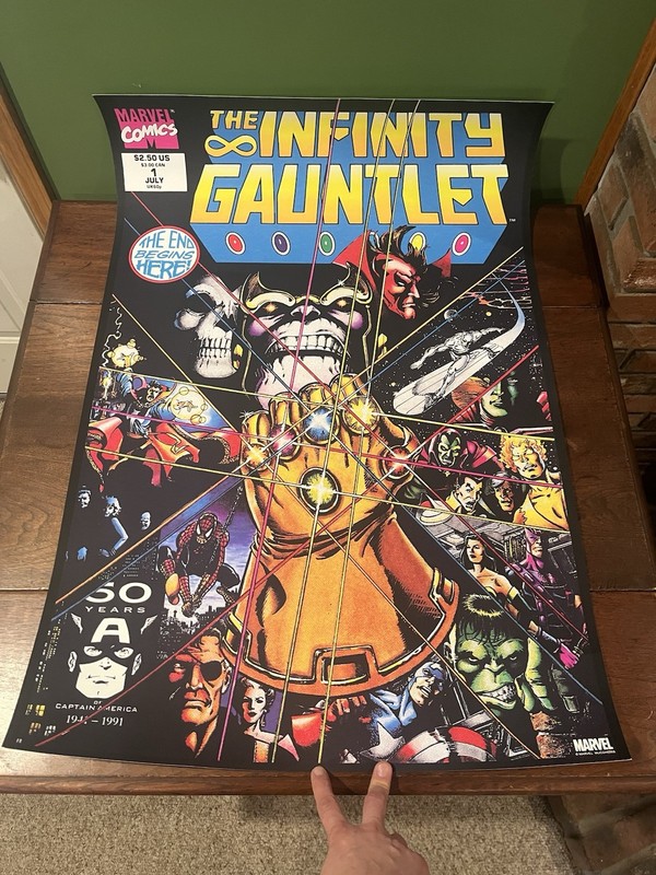 MARVEL AVENGERS INFINITY GAUNTLET 24x36” PRINT PROOF 2/8 POSTER Perez Bottleneck