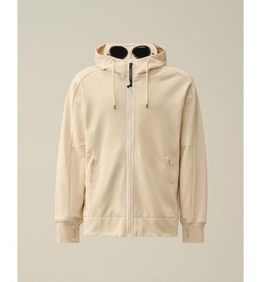 CP Company Diagonal Raised Fleece Full Zip Goggle Hooded Sweatshirt 152205085