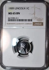 NGC MS-65 BN 1909-P Lincoln Cent, Blazing, Attractively Toned Gem.