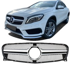 Sport Kühlergrill Schwarz Silber passt für Mercedes GLA X156 ab 13-16 nicht AMG Sport Kühlergrill Schwarz Silber passt für Mercedes GLA X156 ab 13-16 nicht AMG