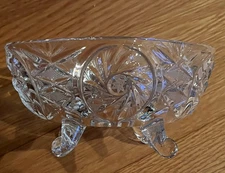 Vintage Gravy / Sauce Bowl Cut Glass Stunning Crystal Clear Serving Dish Maker?