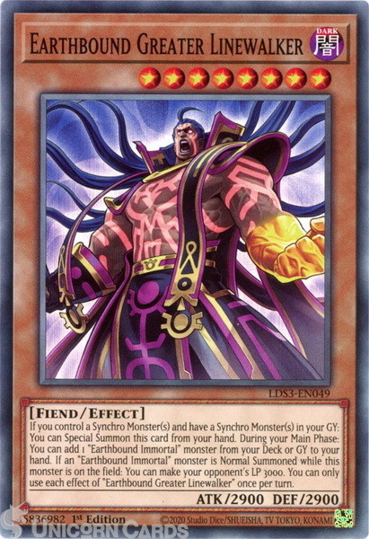 LDS3-EN049 Earthbound Greater Linewalker :: Common 1st Edition Mint YuGiOh Card