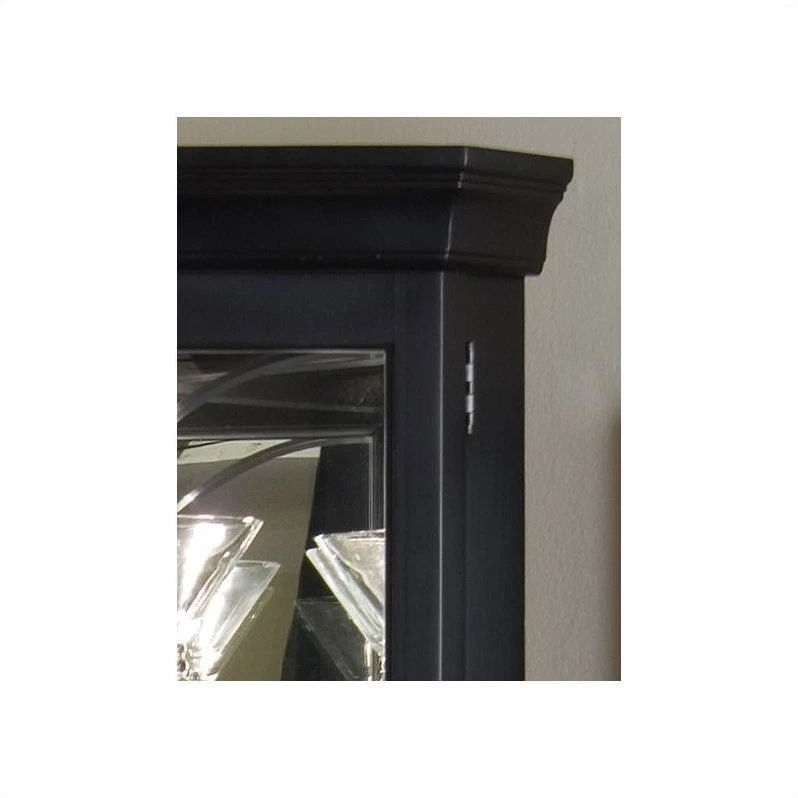 Gabinete de curiosidades de esquina de 4 estantes de madera dura en negro Oxford de Pulaski Furniture Foto 2 de 4