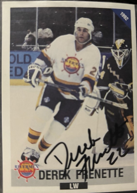 Derek Frenette Peoria Rivermen autographed hockey card (1992-93 #22)