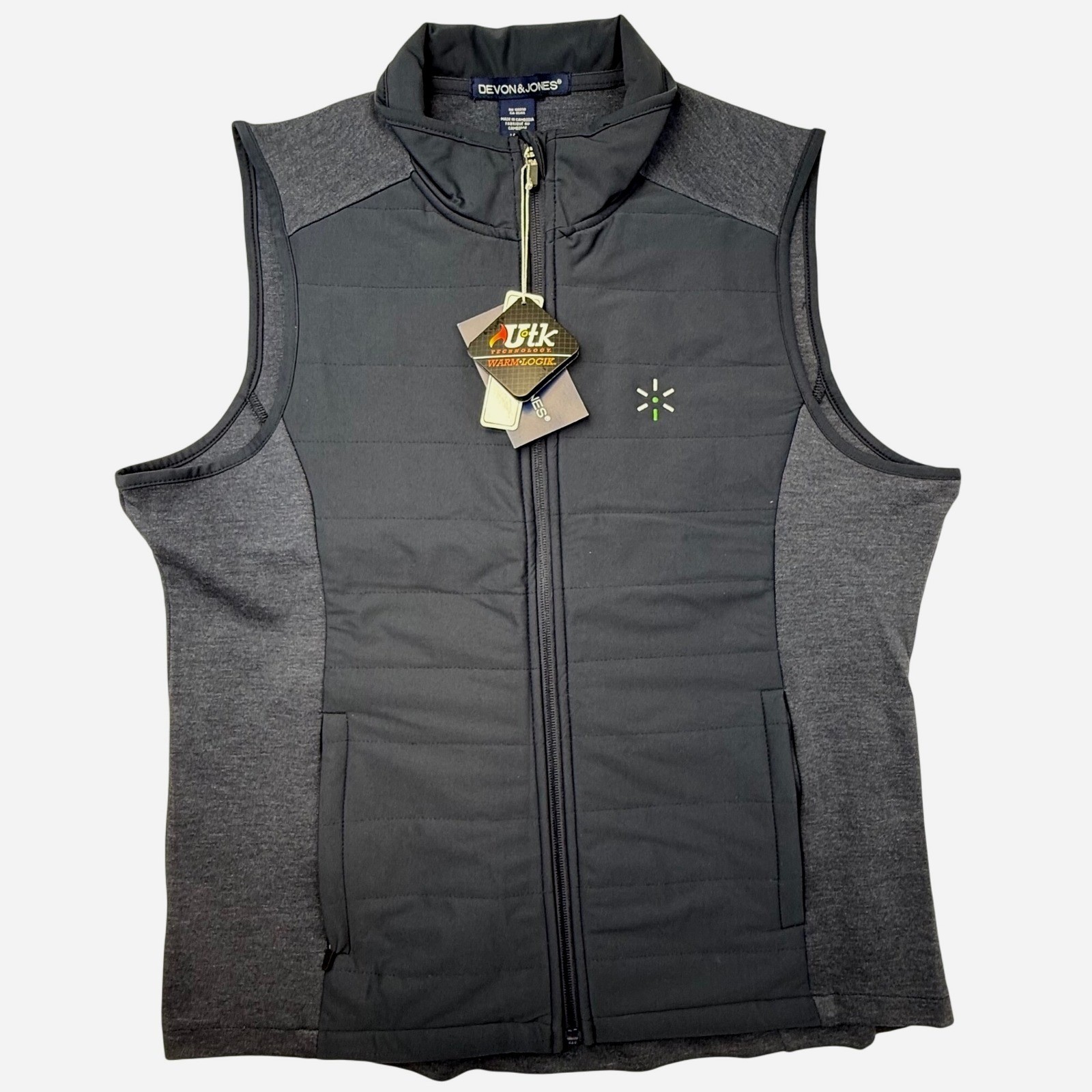 Devon Jones Ladies Large Navy Melange UTK Warm-Logik Insulated Quilted Vest NWT