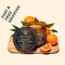 Terra Lotus Organic Beef Tallow Balm with Raw Honey Citrus Moisturizing Cream