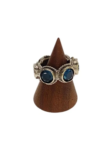 Anello Gucci ad incastro G blu swarovski argento 14 uomo