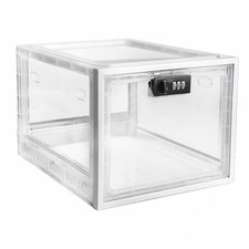 White Medicine Lock Box for Safe Medication Storage, Large Refrigerator Lock UK