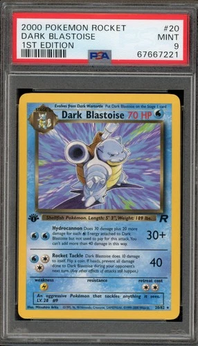 Pokemon Dark Blastoise Team Rocket 1st Edition NON Holo Rare #20 PSA 9 Mint