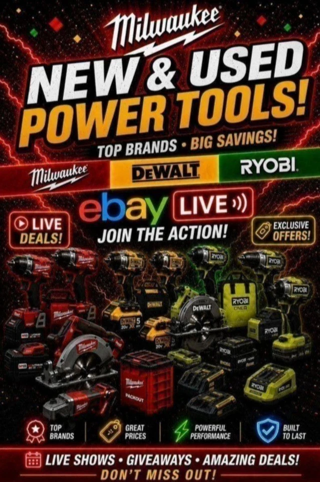 Milwaukee, Dewalt, Ryobi Tools