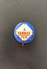 Rara spilla bianca/arancione anni 60 vintage A YANKEE FAN gru patatine fritte MLB baseball