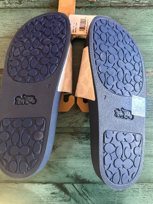 NEW COACH Size07 Men's Sandal Slide Chalk SIG C Deep Blue 1941