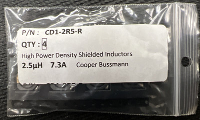 CD1-2R5-R = HIGH POWER DENSITY SHEILDED INDUCTORS - 2.5uH 7.3A - 4-PC LOT